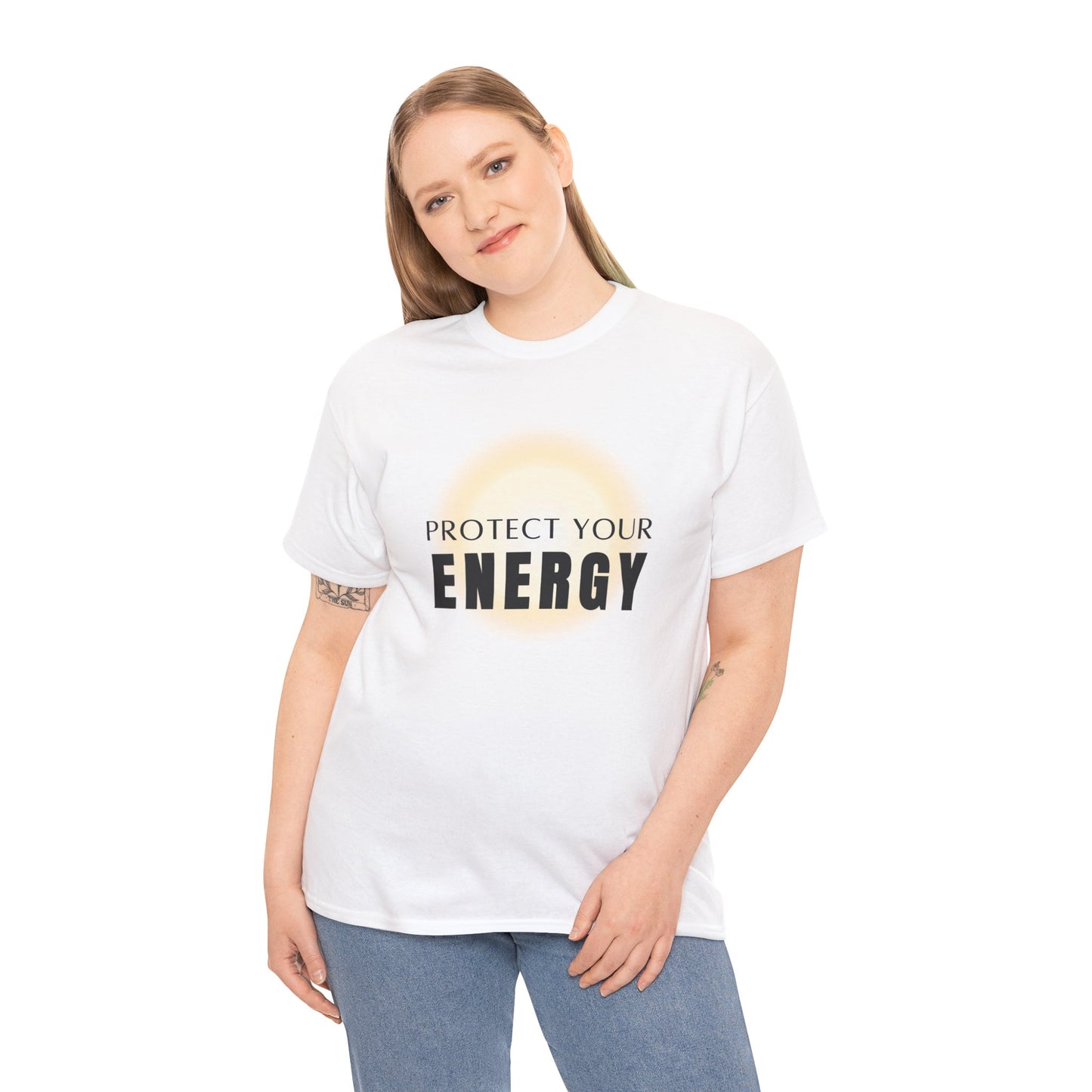 Protect Your Energy T-Shirt with Sunburst Graphic